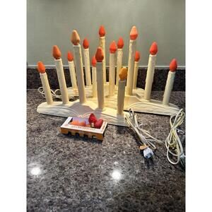 VTG Lot of 3 Multi Light Candolier Old Drip Candle Electric Candelabra Christmas